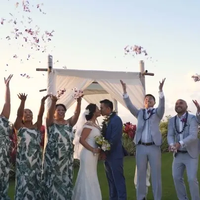 Touching card reading from the groom to the bride at this Maui wedding at the Royal Lahaina. The Roy…